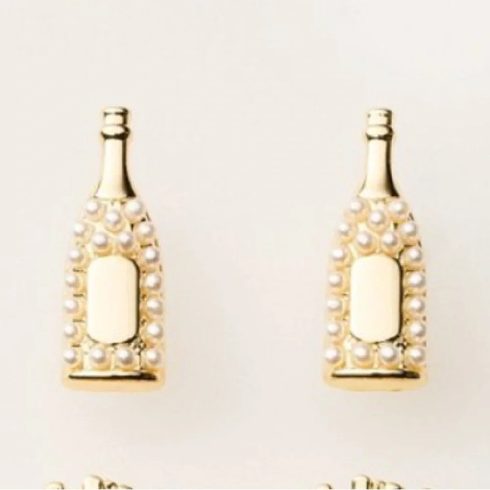 Kate Spade x Target stud Earrings Set with Strawberries, Fries & Champagne NIB - Picture 11 of 11